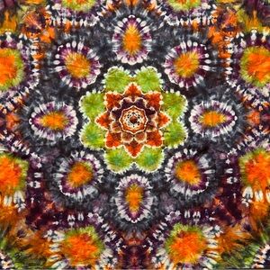 Handmade Halloween inspired tie dyed tapestry